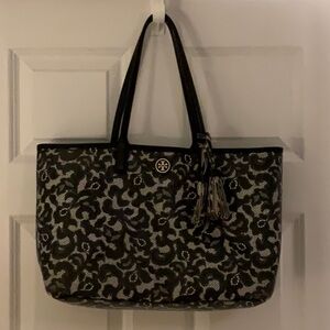 Tory Burch Black and Gray Tote Bag